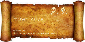 Priher Vilja névjegykártya